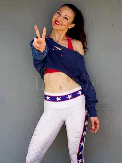 Quick-dry Star Printed Elasticity Sports Leggings