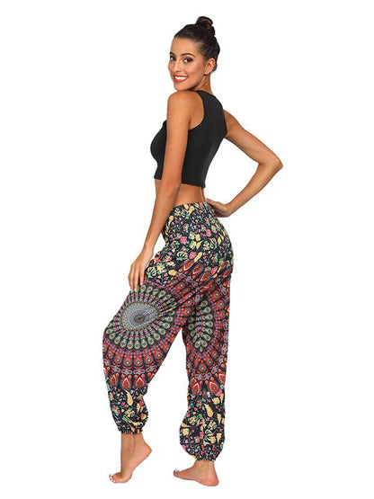 Fashion 2 Colors Elastic Waist Wide Leg Casual Pants