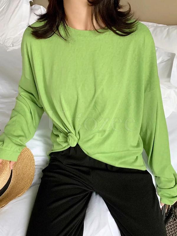 Loose Solid Candy Color Sports Tee