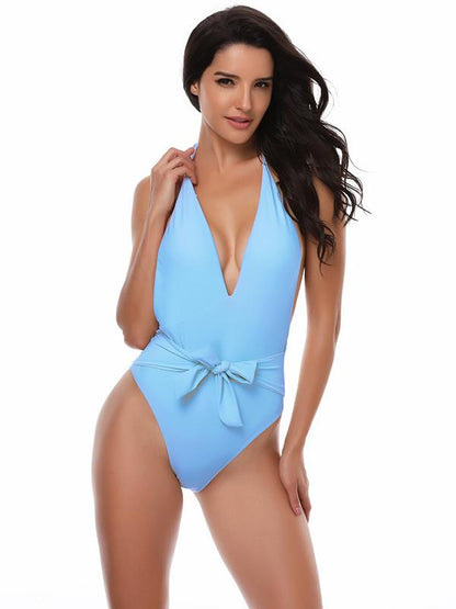 V-neck Empire One-piece Swimwear