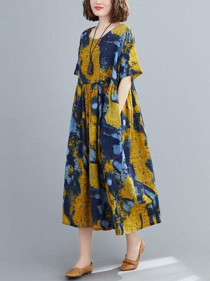Original Printed Round-Neck Dress
