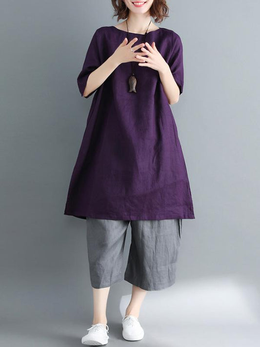 Casual Solid Short Sleeves Shirt