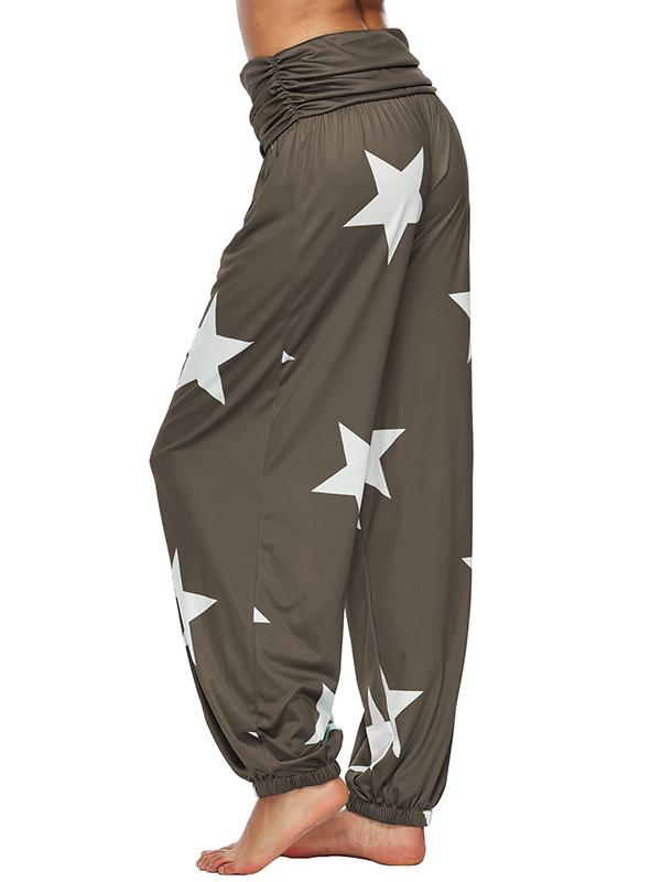 Stars Printed Plus Size Loose Harem Pants