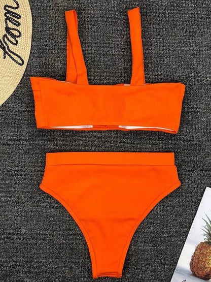 Bandeau With High Waist Bikini Set