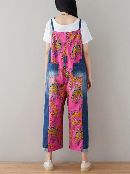 Multicolor Printed Wide Leg Jean Pants