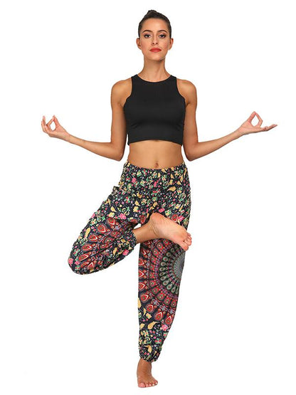 Fashion 2 Colors Elastic Waist Wide Leg Casual Pants