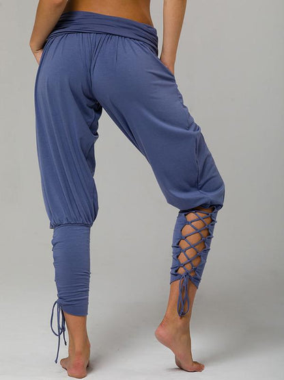 Solid Loose Bandage Athletic Pants