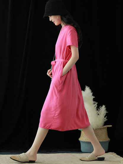 Literary Soft Lace-up Dress