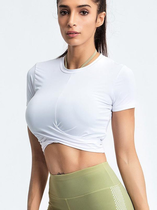 Solid Quick Dry Sports T-Shirt Yoga Tops