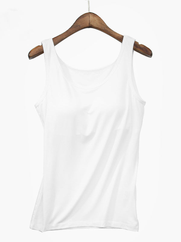 6 Colors Solid Color Spaghetti-Neck Bra Vest Top