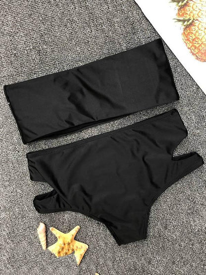 Hollow High Waisted Bikini Swimsuit