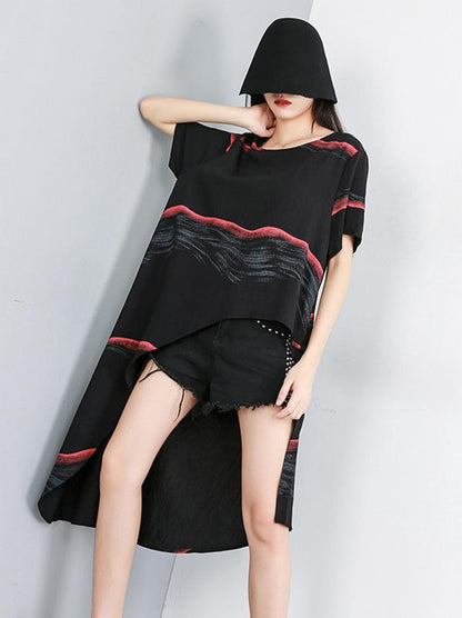 Original Printed T-Shirt + Asymmetric Wide Leg Pants Suit