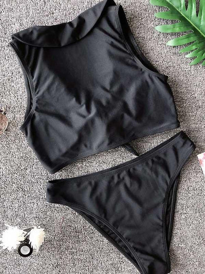 Plain Wire Free Bikinis Swimwear