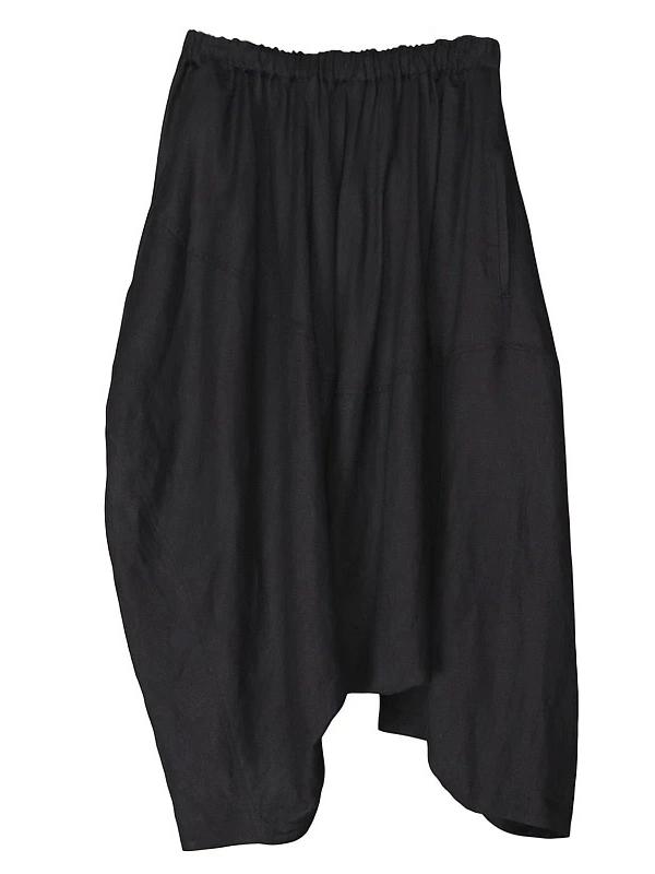 Loose Simple Black Cropped Pants