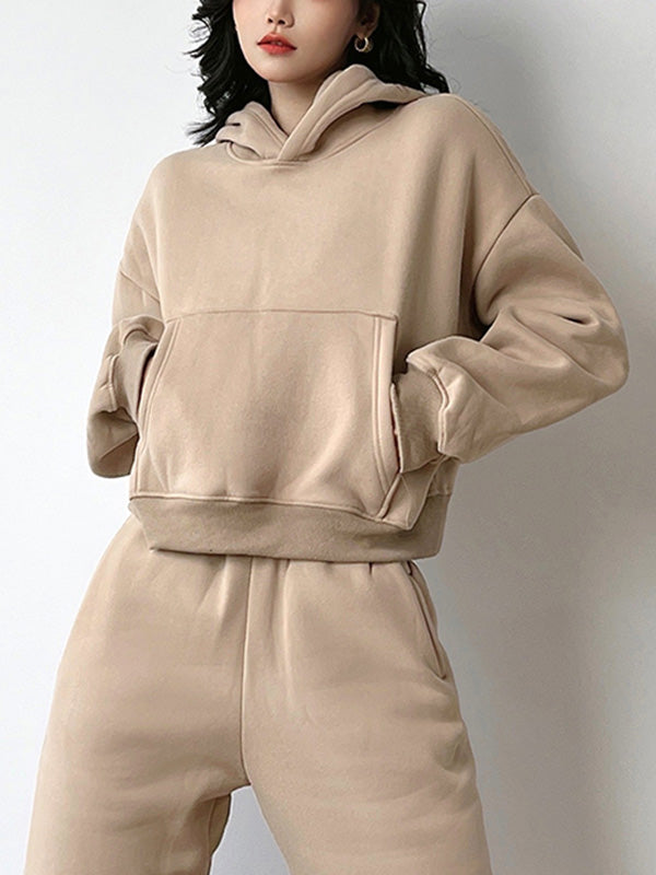 Casual Solid Color Loose Hoodies