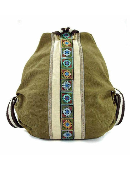 Embroidered Zipper Backpack Bag