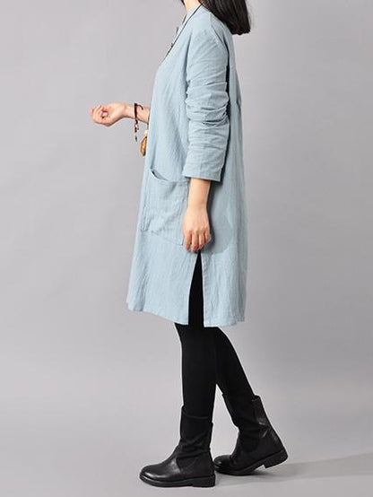 Plus Size Loose Solid Mini Dresses