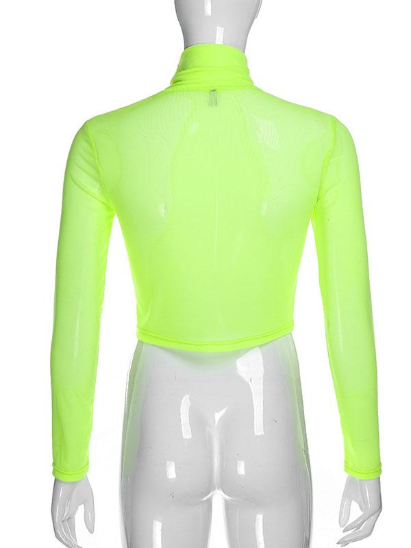 See-Through Green Casual Tee