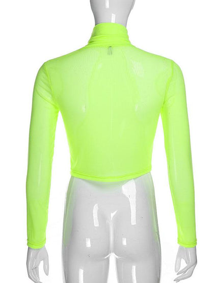 See-Through Green Casual Tee