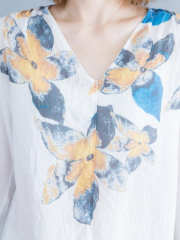 Loose Plus Size Flower Printed Blouse Tops