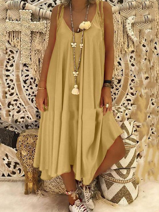 Casual Spaghetti-neck Maxi Dress