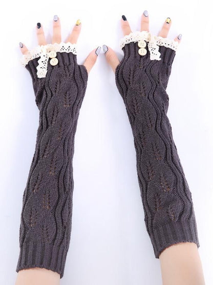 Knitted Half Finger Lace 7 Colors Sleevelet Accessories