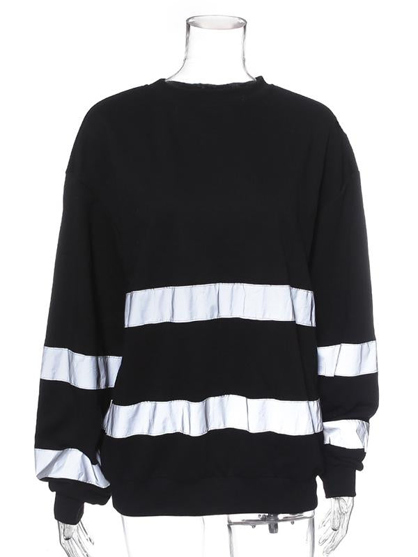 Reflective Striped Split-joint Sweatshirt