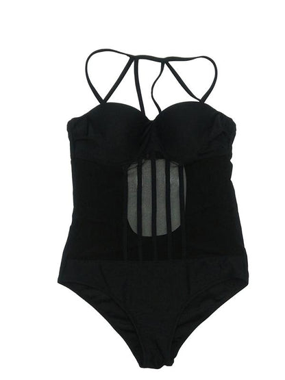 Spaghetti Straps Solid One Piece Swimwear