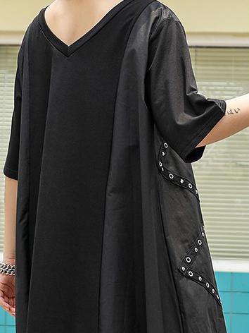 Mesh Split-joint Short Sleeves Dress