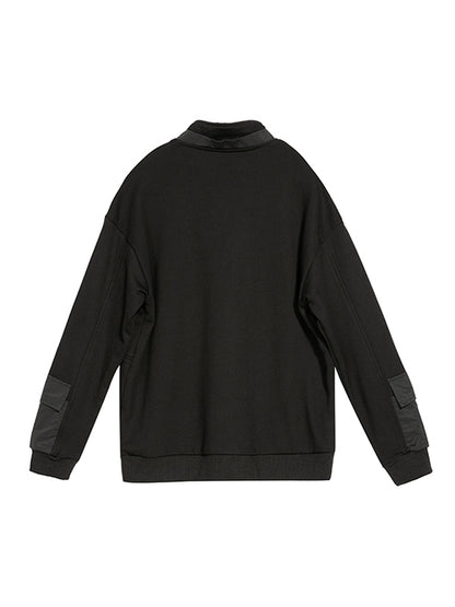 Urban Punk Stand Collar Split-Joint Zipper Sweatshirt