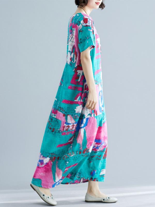 Original Printed Round-Neck Dress
