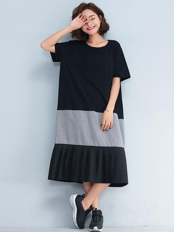 2019 Spring New Loose Split-joint Dress