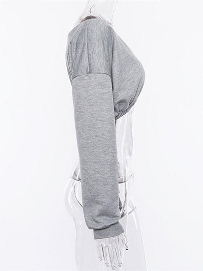 Sports V-Neck Hoodies&Sweatshirt Tops