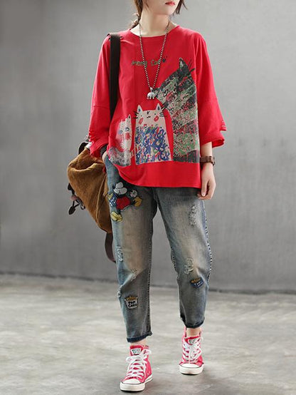 Loose Printed Comfortable Blouse