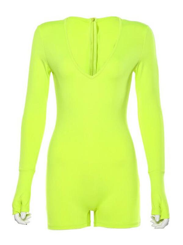 Fashion Glove Sleeves Yoga Jumpsuits