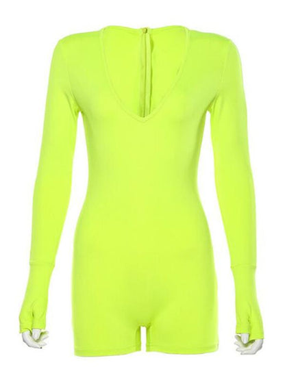 Fashion Glove Sleeves Yoga Jumpsuits