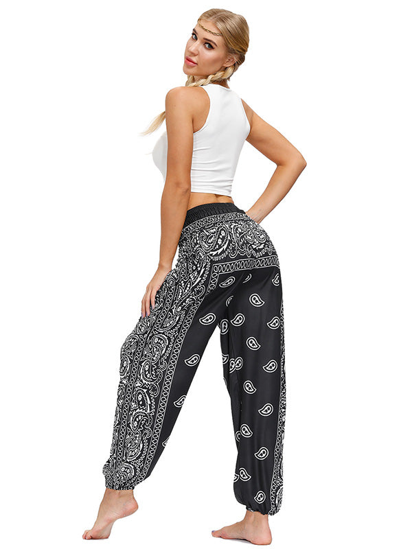 Vintage Bohemia Geometric Printed High Waisted Knickerbockers& Yoga Pants