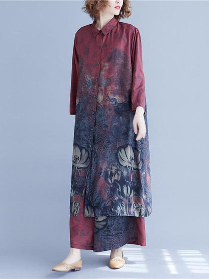 Original Printed Shirt + Wide Leg Pants