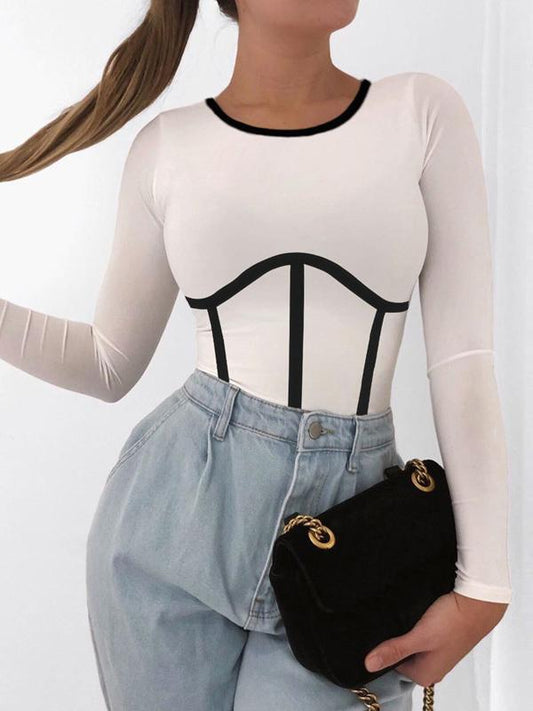 Simple Split-Joint Bodycon T-Shirt