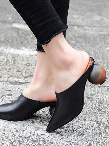 Pointed Special Heel Mules&Slides