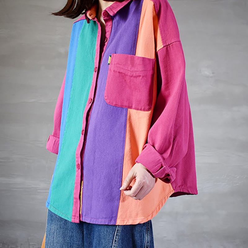 Buykud Colour Blocks Single Pocket Casual Shirt