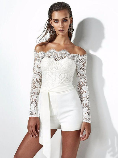 Sexy Lace Off-the-shoulder Jumpsuits