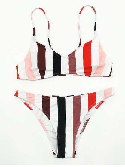 Rainbow Strips Sexy Bikinis Swimwear