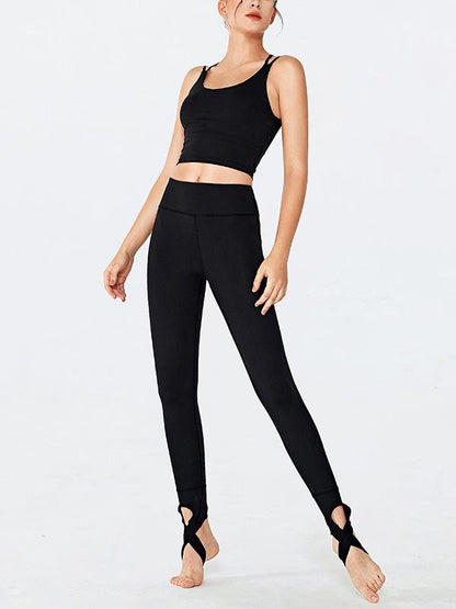 Solid Wrap Quick Dry Sports Bra Yoga Suits