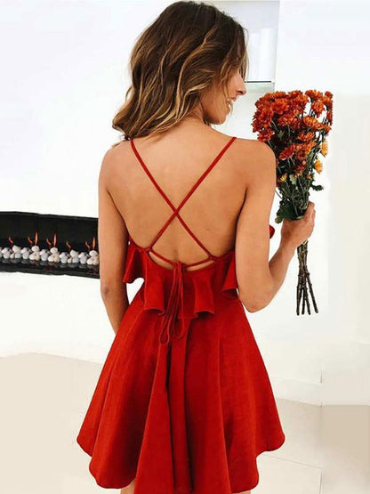 Fashion V-neck Backless Bandage Braces Dress