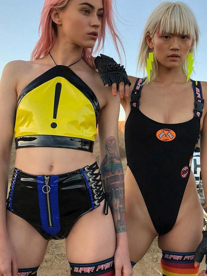 Buckle Graphic Printed Bodysuits