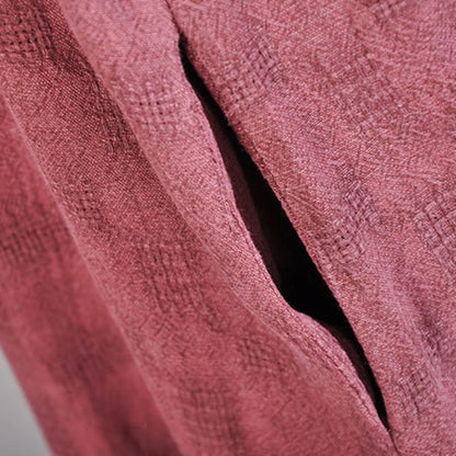 Casual Stand Collar Single Breasted Lattice Wine Red Coat