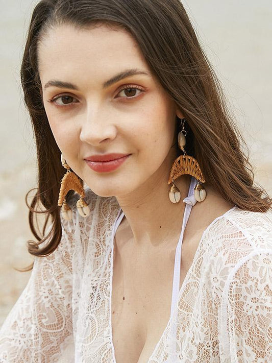 Rattan Shell Conch Earring Accessories