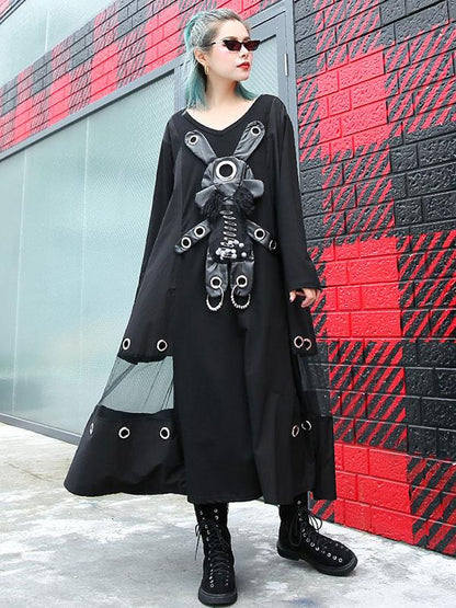 Loose Rabbit Split-joint Long Dress