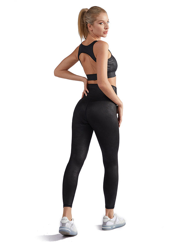 Wrap Snake Skin Coating Back Cut Out Suits